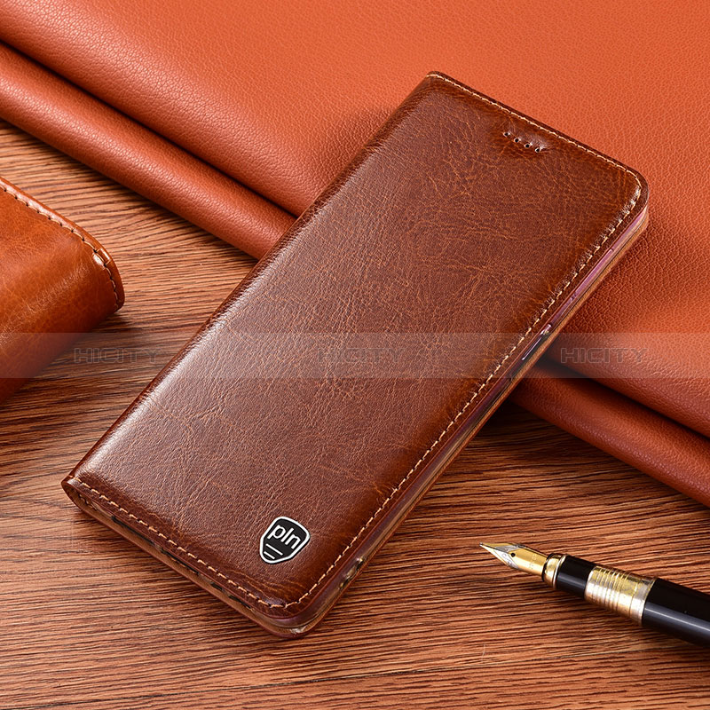 Funda de Cuero Cartera con Soporte Carcasa H04P para Apple iPhone 11 Marron