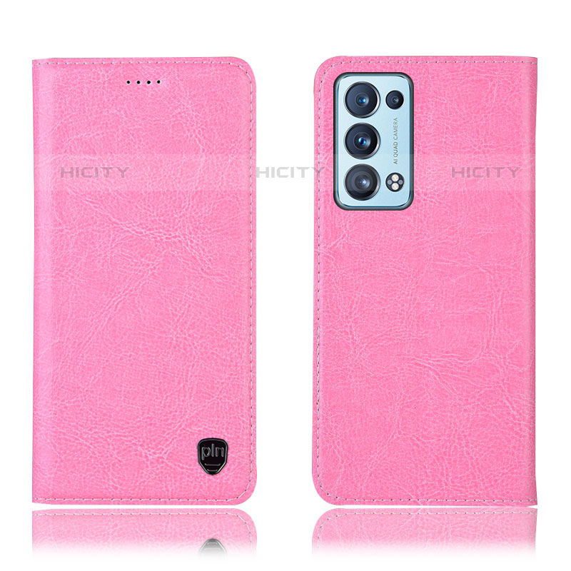 Funda de Cuero Cartera con Soporte Carcasa H04P para Oppo Reno6 Pro 5G