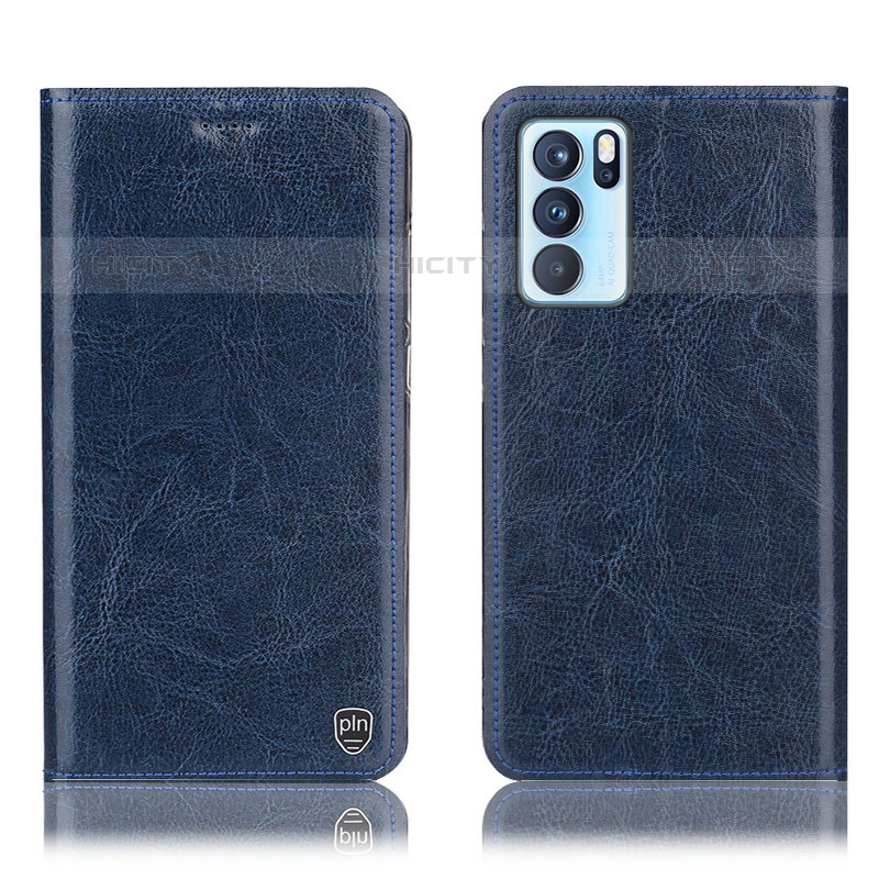 Funda de Cuero Cartera con Soporte Carcasa H04P para Oppo Reno6 Pro 5G India