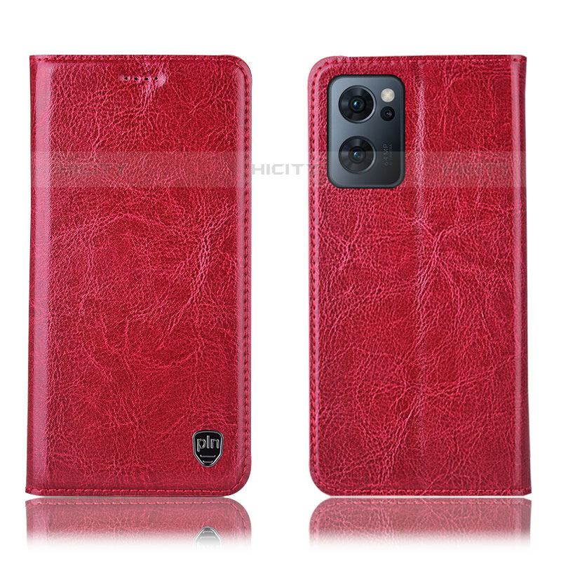 Funda de Cuero Cartera con Soporte Carcasa H04P para Oppo Reno7 5G