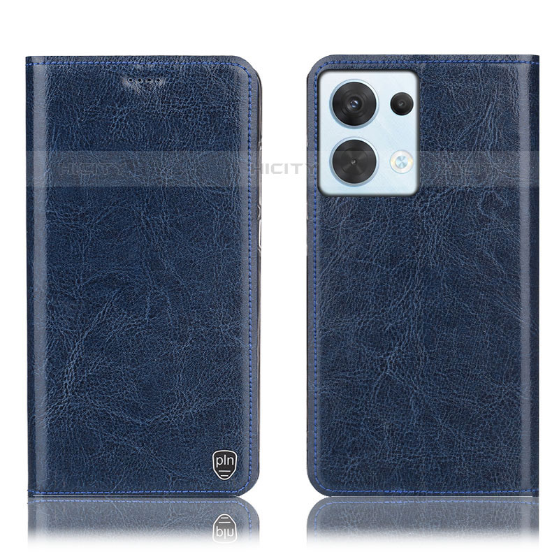 Funda de Cuero Cartera con Soporte Carcasa H04P para Oppo Reno8 5G Azul