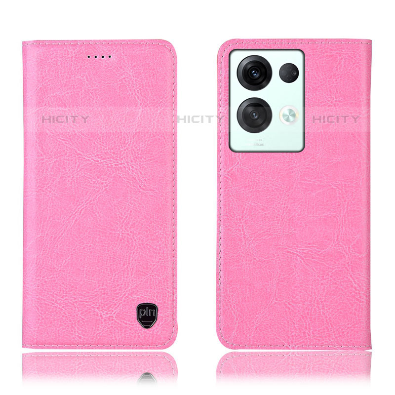 Funda de Cuero Cartera con Soporte Carcasa H04P para Oppo Reno8 Pro+ Plus 5G Rosa