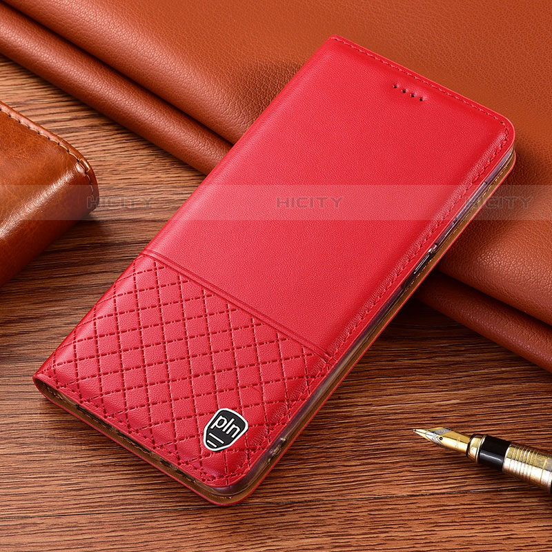 Funda de Cuero Cartera con Soporte Carcasa H04P para Samsung Galaxy S21 5G Rojo