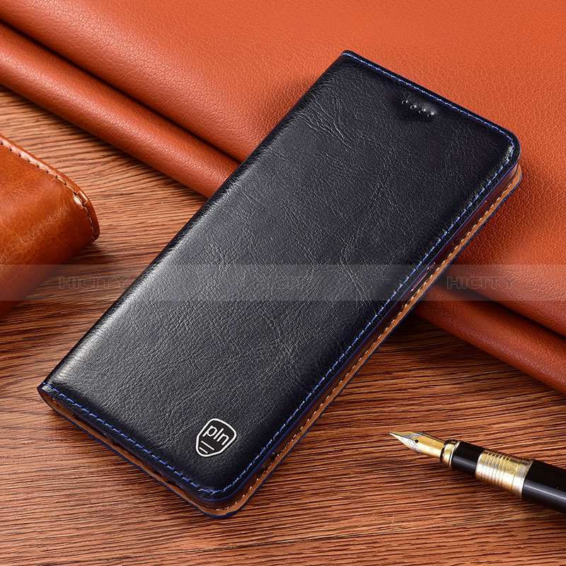 Funda de Cuero Cartera con Soporte Carcasa H04P para Xiaomi Redmi Note 9 Azul