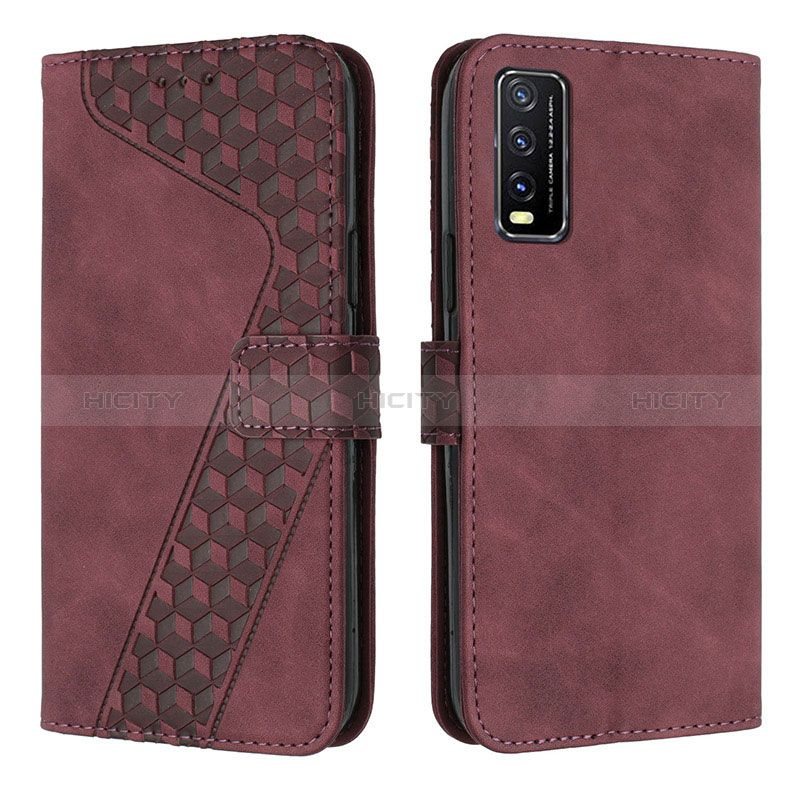 Funda de Cuero Cartera con Soporte Carcasa H04X para Vivo Y20s