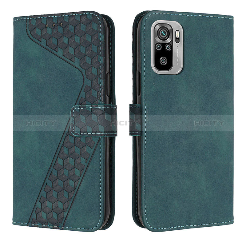 Funda de Cuero Cartera con Soporte Carcasa H04X para Xiaomi Redmi Note 10S 4G Verde