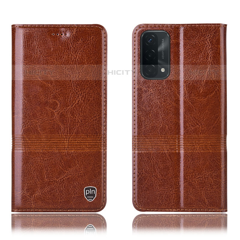 Funda de Cuero Cartera con Soporte Carcasa H05P para OnePlus Nord N200 5G Marron Claro