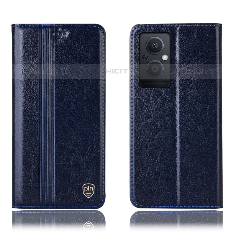 Funda de Cuero Cartera con Soporte Carcasa H05P para Oppo Reno7 Lite 5G Azul