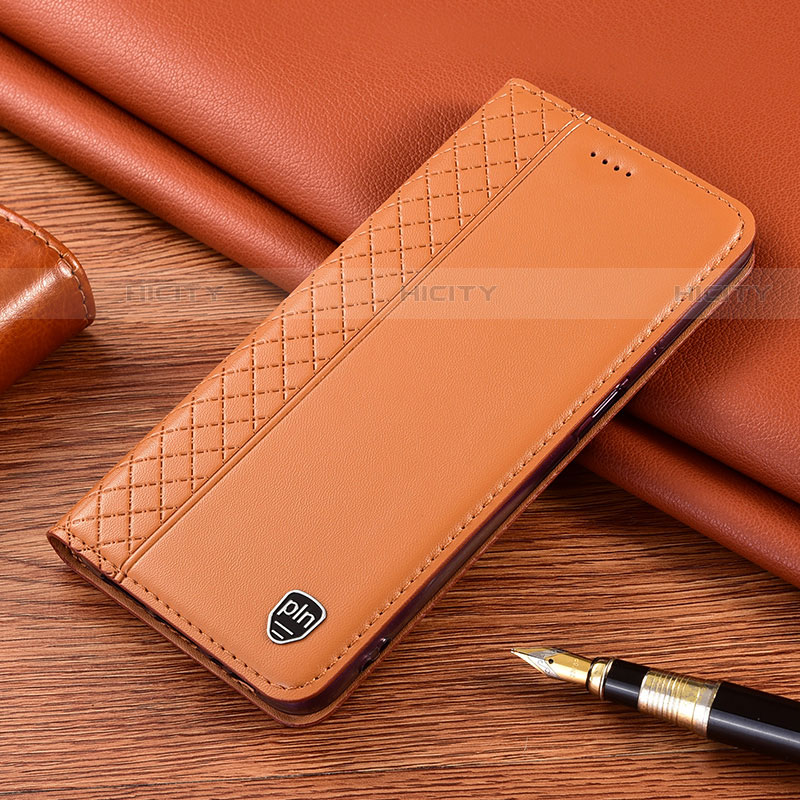 Funda de Cuero Cartera con Soporte Carcasa H05P para Samsung Galaxy S23 Ultra 5G Naranja