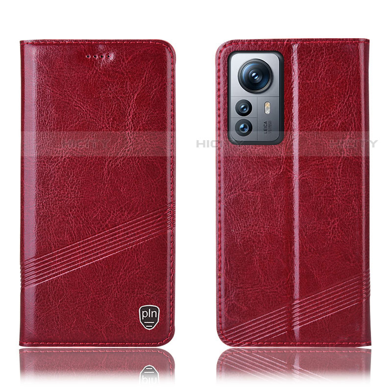 Funda de Cuero Cartera con Soporte Carcasa H05P para Xiaomi Mi 12 Pro 5G Rojo