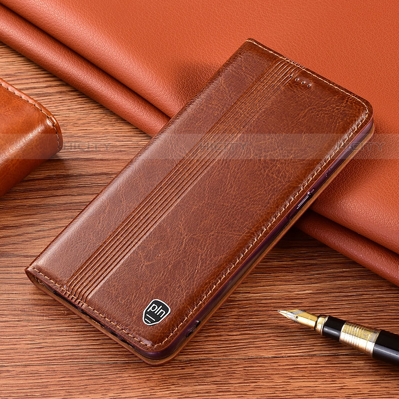 Funda de Cuero Cartera con Soporte Carcasa H06P para Samsung Galaxy S22 Ultra 5G Marron Claro