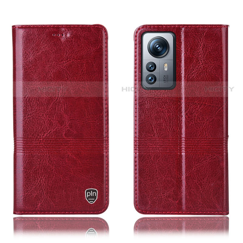 Funda de Cuero Cartera con Soporte Carcasa H06P para Xiaomi Mi 12X 5G Rojo