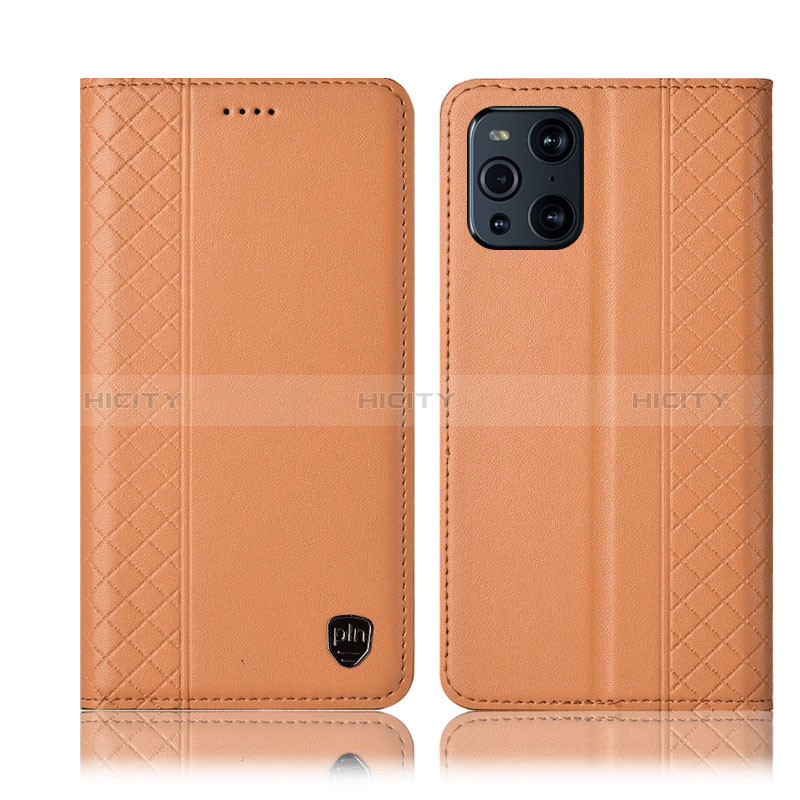 Funda de Cuero Cartera con Soporte Carcasa H07P para Oppo Find X3 5G