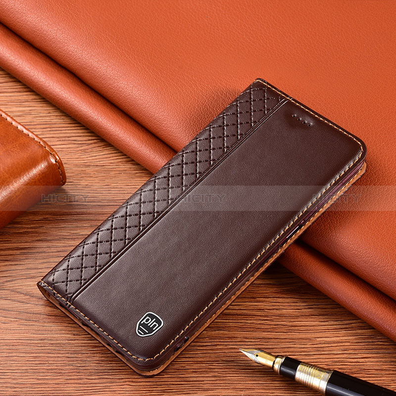 Funda de Cuero Cartera con Soporte Carcasa H07P para Realme 9i 4G Marron