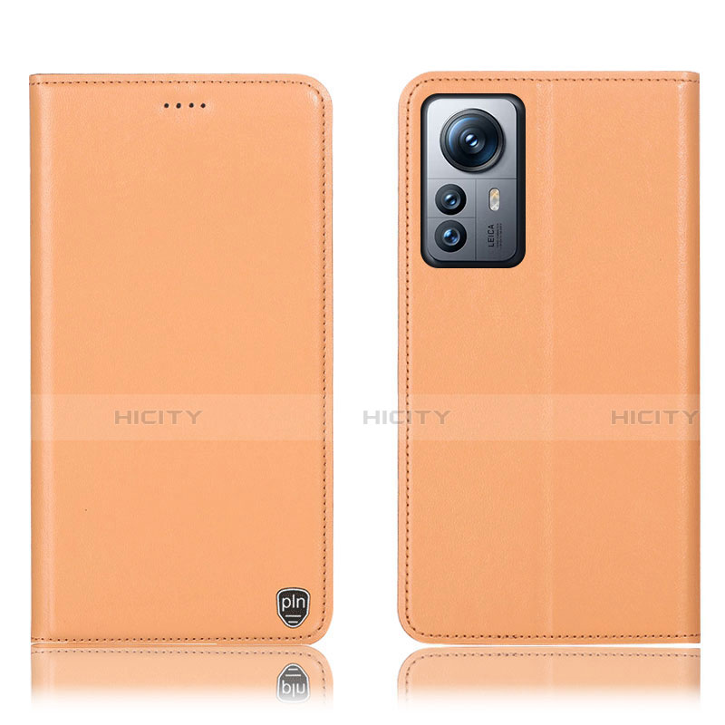 Funda de Cuero Cartera con Soporte Carcasa H07P para Xiaomi Mi 12 5G Naranja