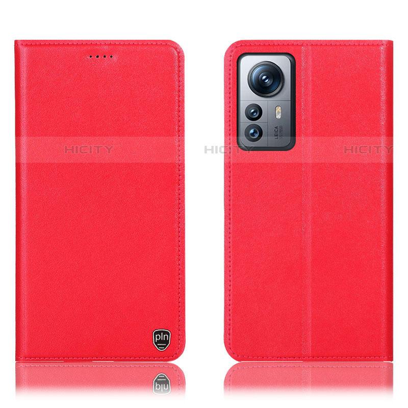 Funda de Cuero Cartera con Soporte Carcasa H07P para Xiaomi Mi 12 Pro 5G Rojo