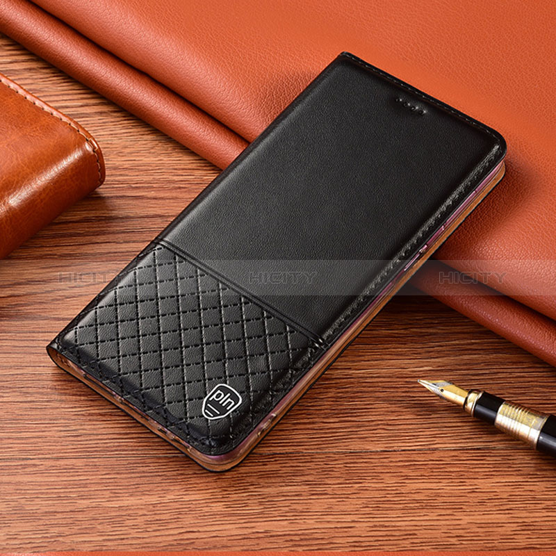 Funda de Cuero Cartera con Soporte Carcasa H07P para Xiaomi Redmi Note 9 Negro