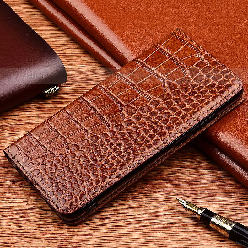 Funda de Cuero Cartera con Soporte Carcasa H08P para Oppo A33 Marron Claro