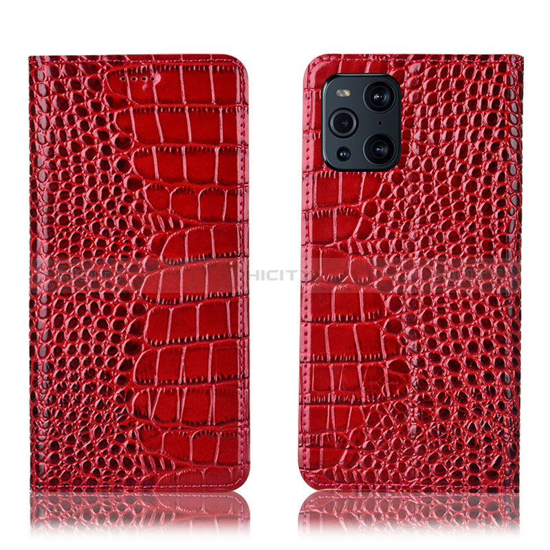 Funda de Cuero Cartera con Soporte Carcasa H08P para Oppo Find X3 5G