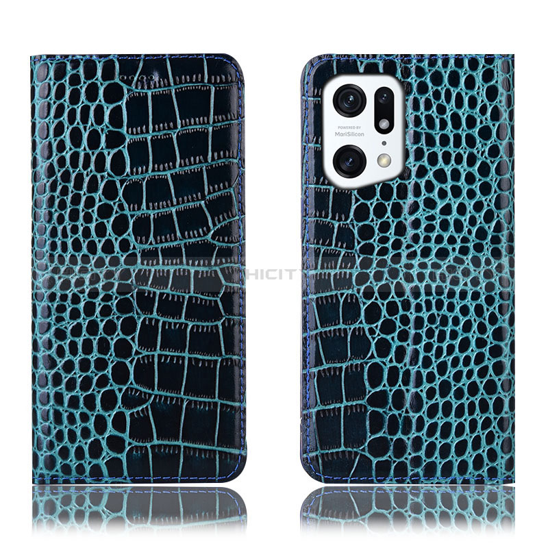 Funda de Cuero Cartera con Soporte Carcasa H08P para Oppo Find X5 5G