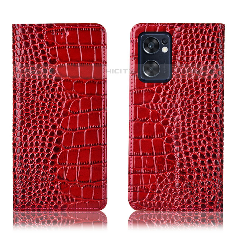 Funda de Cuero Cartera con Soporte Carcasa H08P para Oppo Reno7 SE 5G