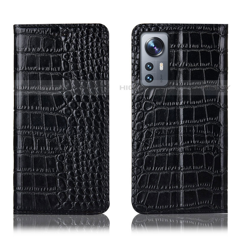 Funda de Cuero Cartera con Soporte Carcasa H08P para Xiaomi Mi 12 Lite 5G Negro