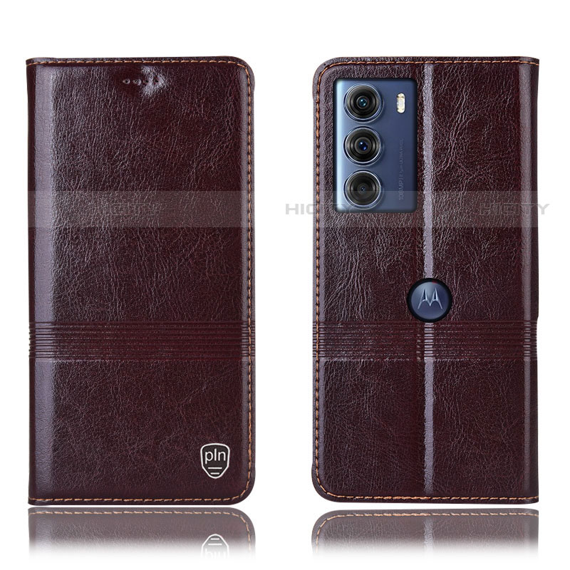 Funda de Cuero Cartera con Soporte Carcasa H09P para Motorola Moto Edge S30 5G Marron