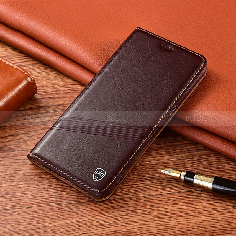 Funda de Cuero Cartera con Soporte Carcasa H09P para Xiaomi Redmi Note 12 5G Marron