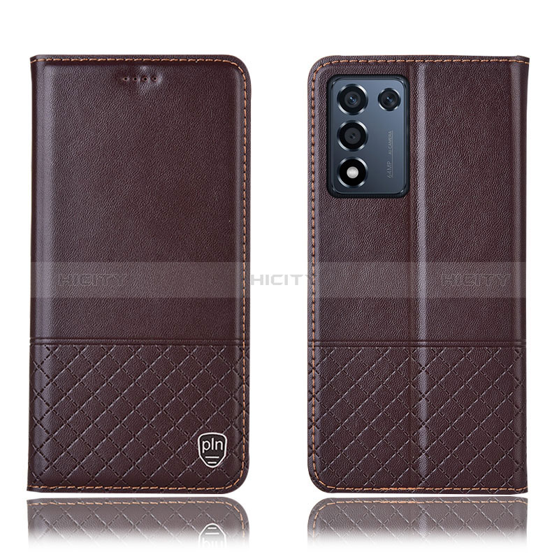 Funda de Cuero Cartera con Soporte Carcasa H10P para Oppo K9S 5G Marron