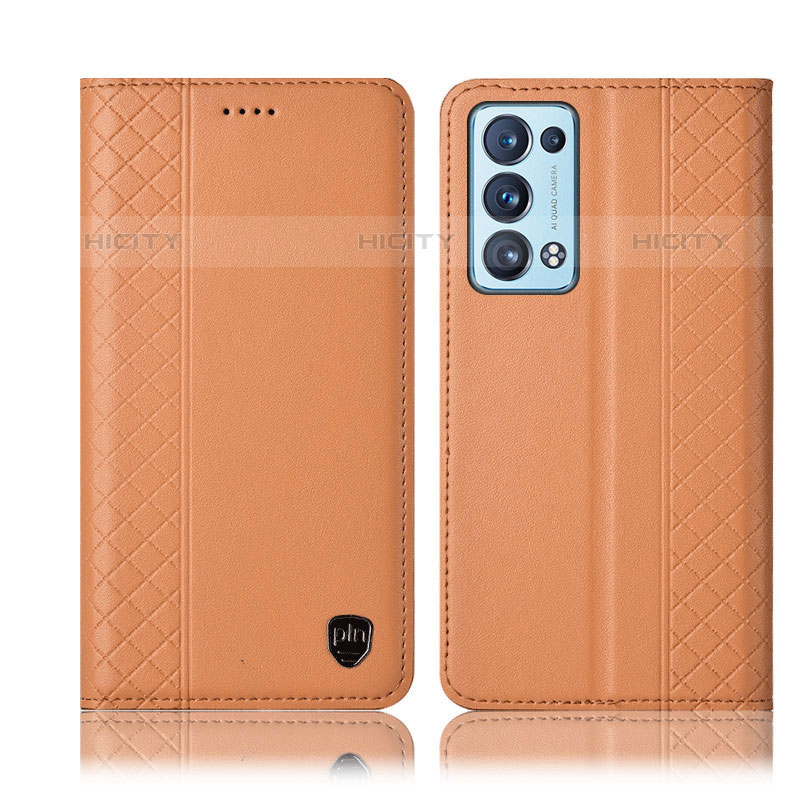 Funda de Cuero Cartera con Soporte Carcasa H10P para Oppo Reno6 Pro+ Plus 5G