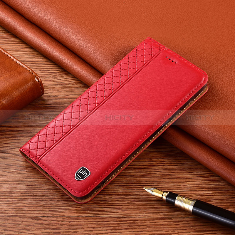 Funda de Cuero Cartera con Soporte Carcasa H10P para Samsung Galaxy A9 Star Pro Rojo