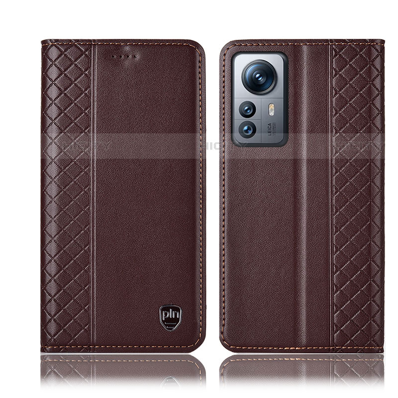 Funda de Cuero Cartera con Soporte Carcasa H10P para Xiaomi Mi 12 Pro 5G Marron