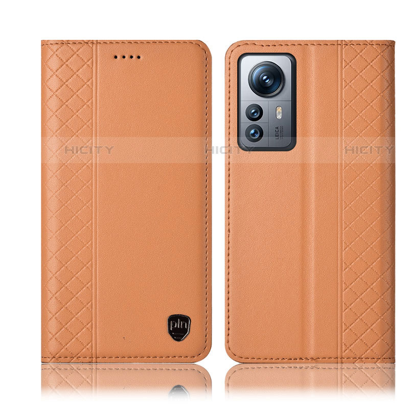 Funda de Cuero Cartera con Soporte Carcasa H10P para Xiaomi Mi 12 Pro 5G Naranja