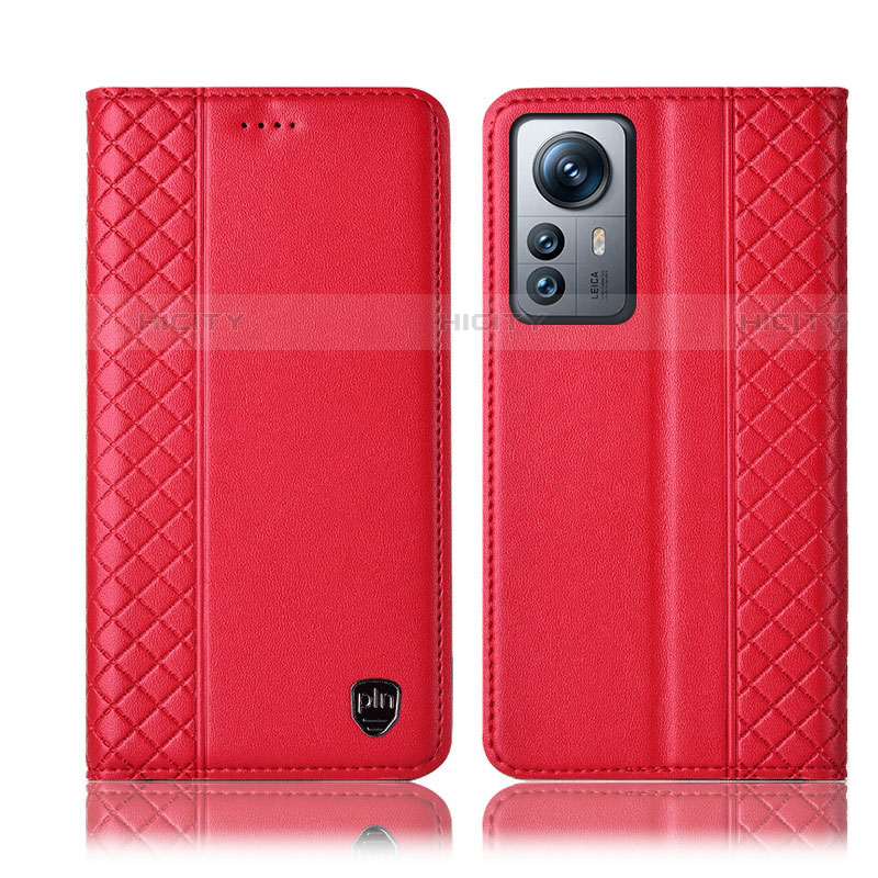 Funda de Cuero Cartera con Soporte Carcasa H10P para Xiaomi Mi 12S Pro 5G Rojo