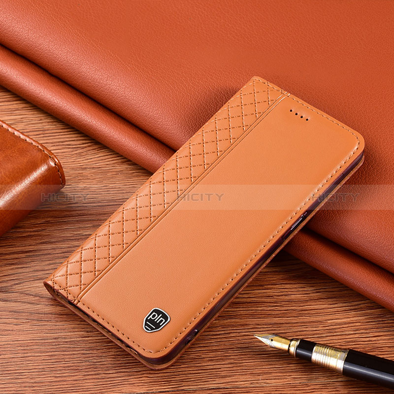 Funda de Cuero Cartera con Soporte Carcasa H10P para Xiaomi Redmi Note 12 5G Naranja
