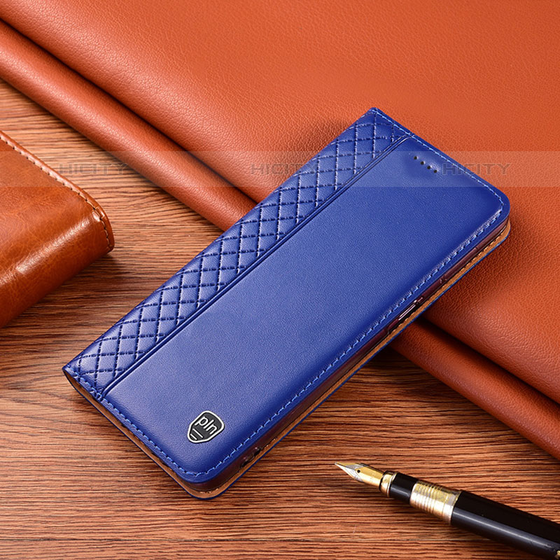 Funda de Cuero Cartera con Soporte Carcasa H11P para Oppo A53s Azul