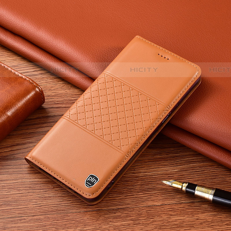 Funda de Cuero Cartera con Soporte Carcasa H11P para Samsung Galaxy A03s Naranja