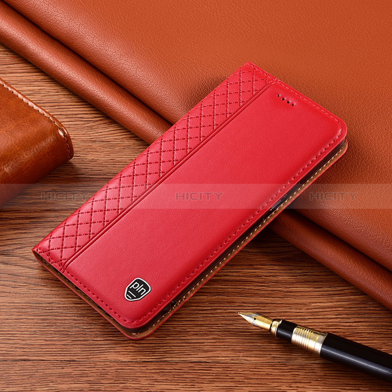 Funda de Cuero Cartera con Soporte Carcasa H11P para Samsung Galaxy A50S Rojo