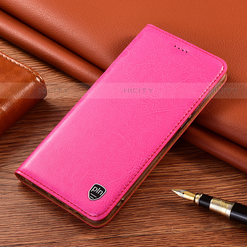 Funda de Cuero Cartera con Soporte Carcasa H11P para Samsung Galaxy S22 Ultra 5G Rosa Roja