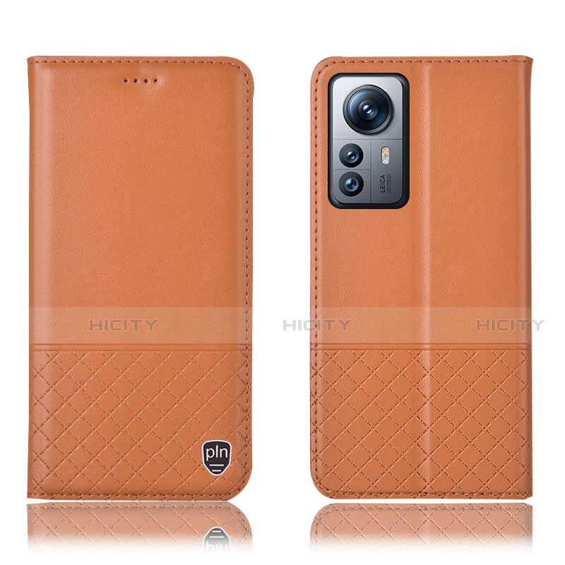 Funda de Cuero Cartera con Soporte Carcasa H11P para Xiaomi Mi 12 5G Naranja