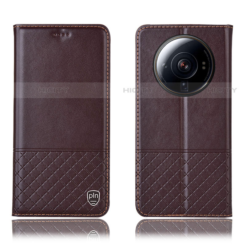 Funda de Cuero Cartera con Soporte Carcasa H11P para Xiaomi Mi 12 Ultra 5G Marron