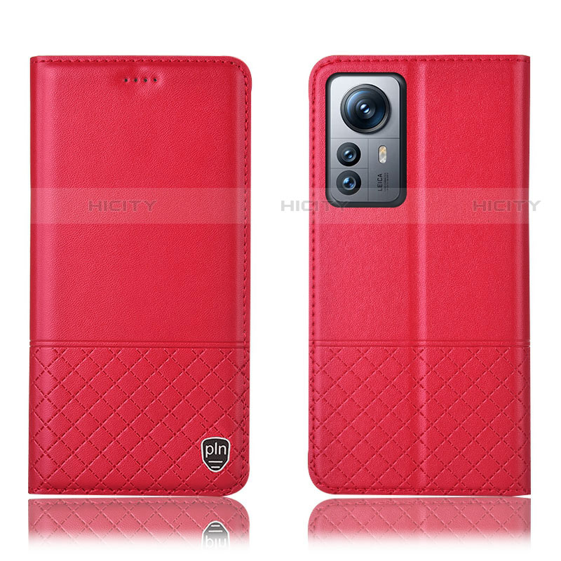 Funda de Cuero Cartera con Soporte Carcasa H11P para Xiaomi Mi 12S 5G Rojo
