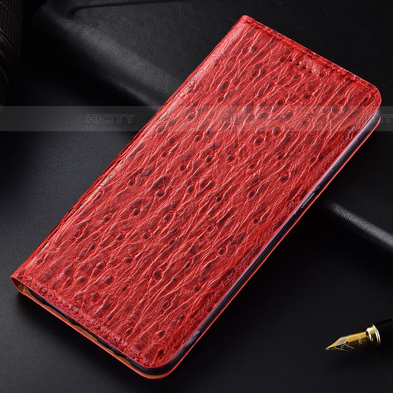 Funda de Cuero Cartera con Soporte Carcasa H15P para Samsung Galaxy A03s Rojo