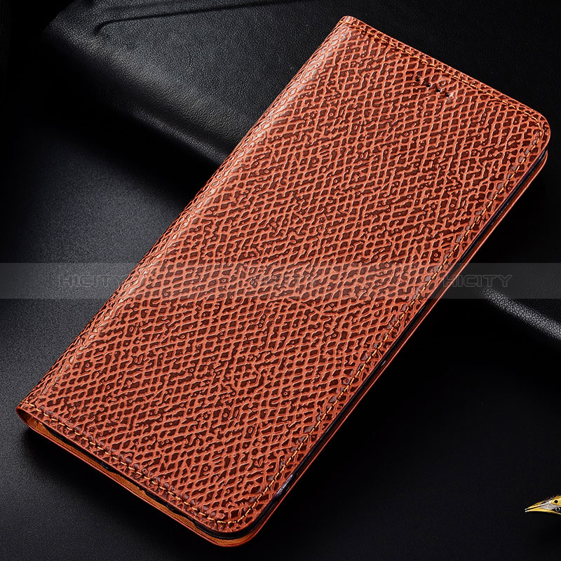 Funda de Cuero Cartera con Soporte Carcasa H15P para Samsung Galaxy A10 Marron