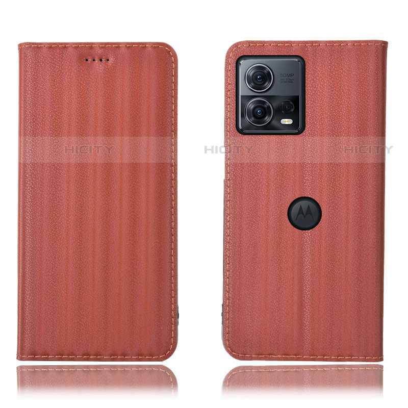 Funda de Cuero Cartera con Soporte Carcasa H16P para Motorola Moto Edge S30 Pro 5G Marron