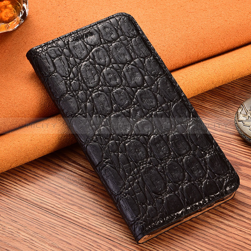 Funda de Cuero Cartera con Soporte Carcasa H16P para Oppo A96 4G Negro