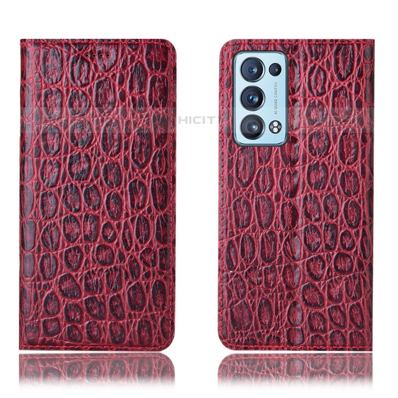 Funda de Cuero Cartera con Soporte Carcasa H16P para Oppo Reno6 Pro+ Plus 5G