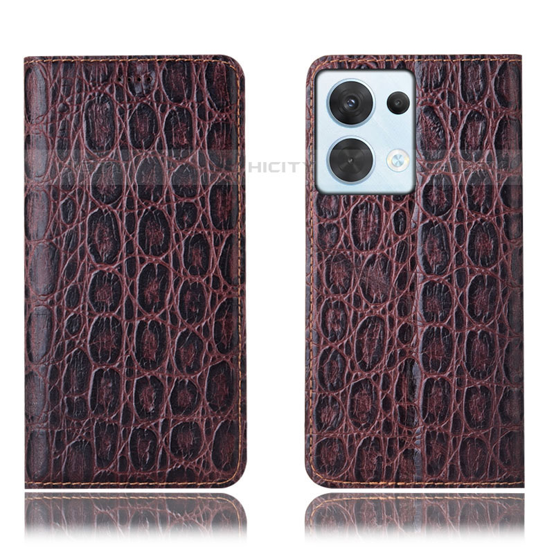 Funda de Cuero Cartera con Soporte Carcasa H16P para Oppo Reno8 5G