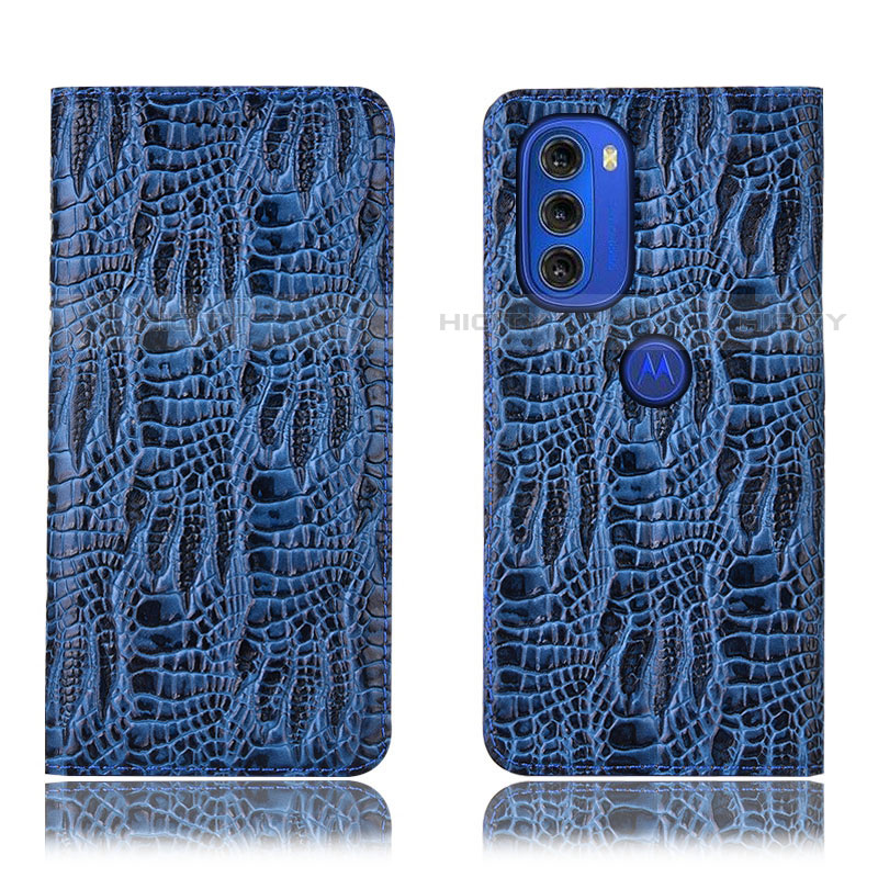 Funda de Cuero Cartera con Soporte Carcasa H17P para Motorola Moto G51 5G