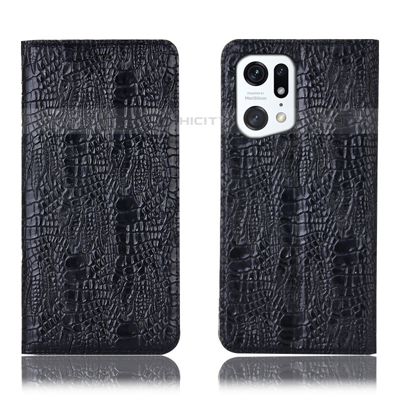 Funda de Cuero Cartera con Soporte Carcasa H17P para Oppo Find X5 Pro 5G